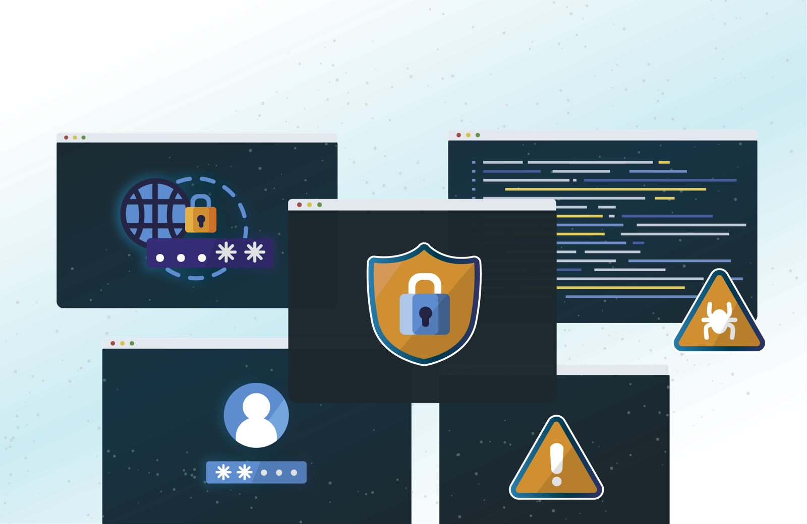 Cybersecurity and threat management illustration